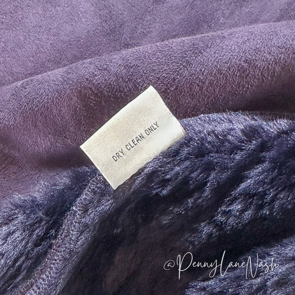 Larry Levine Sport Suede Faux Lined Hooded Pea Coat Purple - Picture 6 of 12